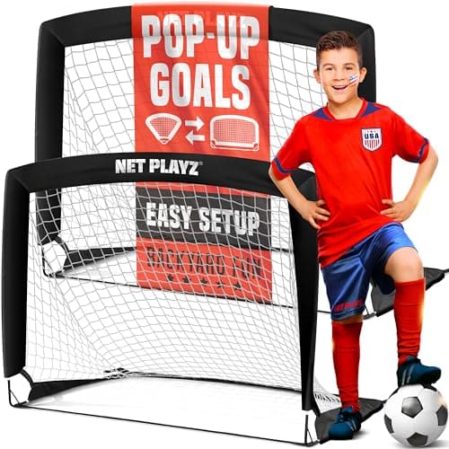 NET PLAYZ 4ft x 3ft Fold-Up Training Soccer Goal (set of 2)