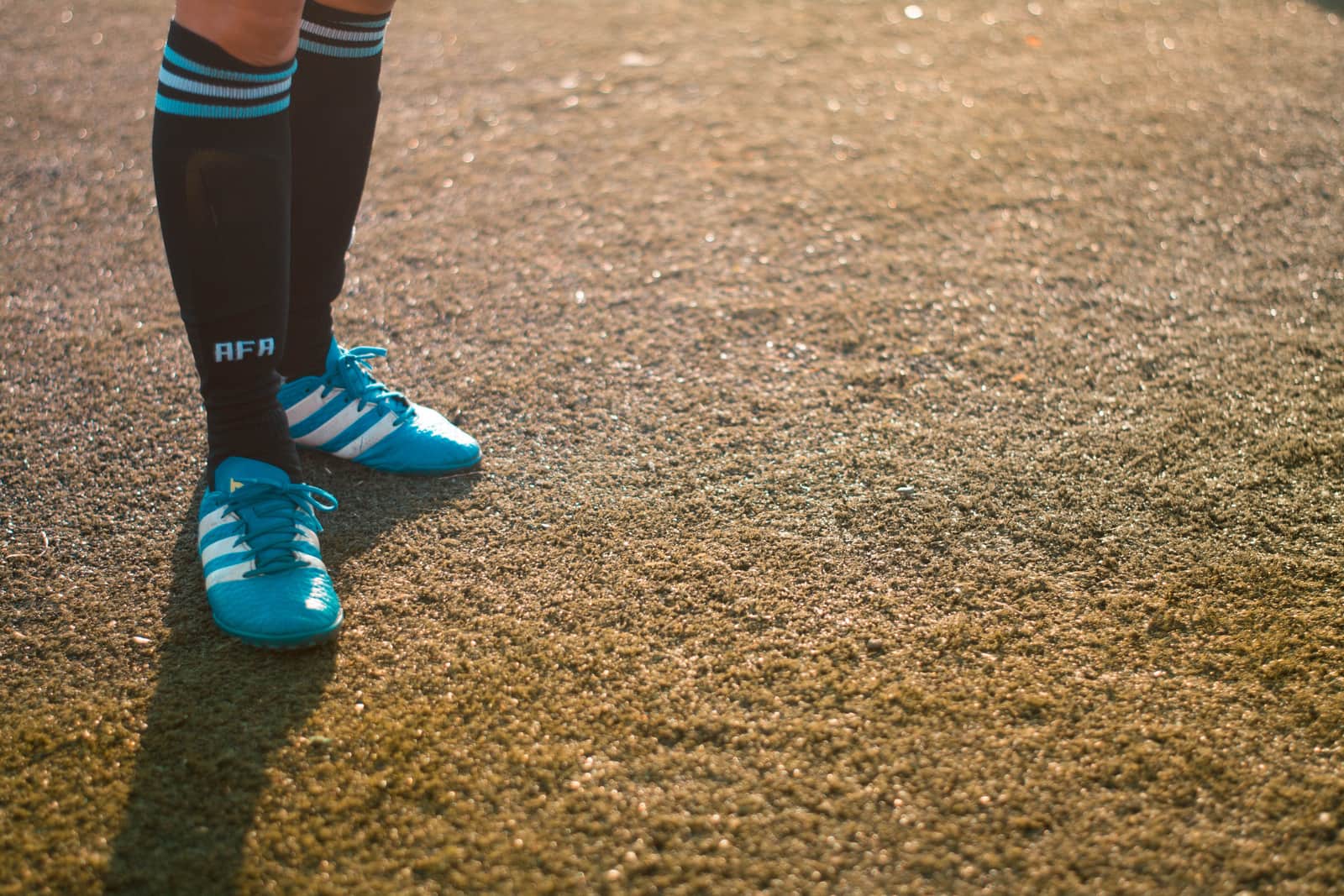 A new pair of soccer boots photographed in profile
