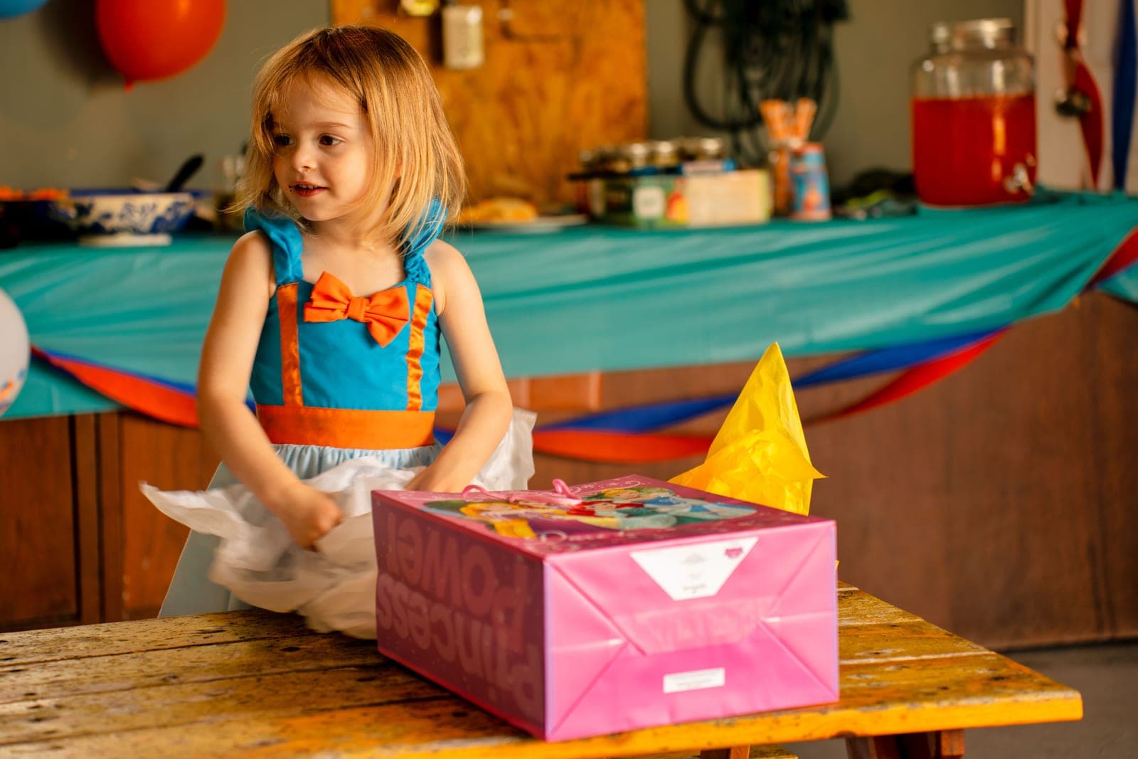 A child opening a present